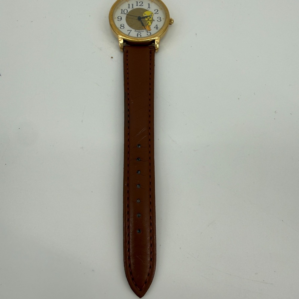 Armitron Tweety Bird Watch Water Resistant Vintage 2000 WORKS‎ Y2K Brown Band - Picture 4 of 11